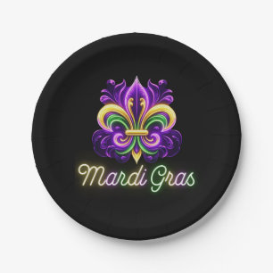 Lilie Neon Mardi Gras Pappteller