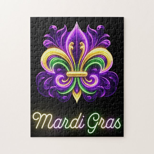 Lilie Neon Mardi Gras Puzzle (Vertikal)