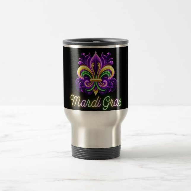 Lilie Neon Mardi Gras Reisebecher (Mittel)