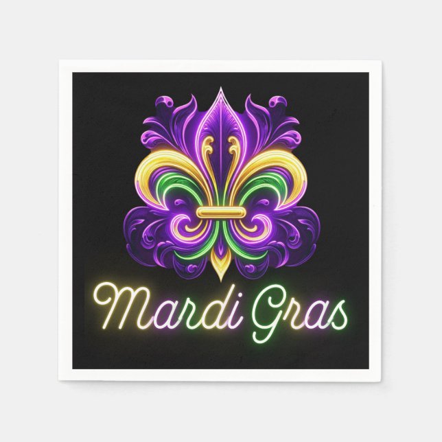 Lilie Neon Mardi Gras Serviette (Vorderseite)