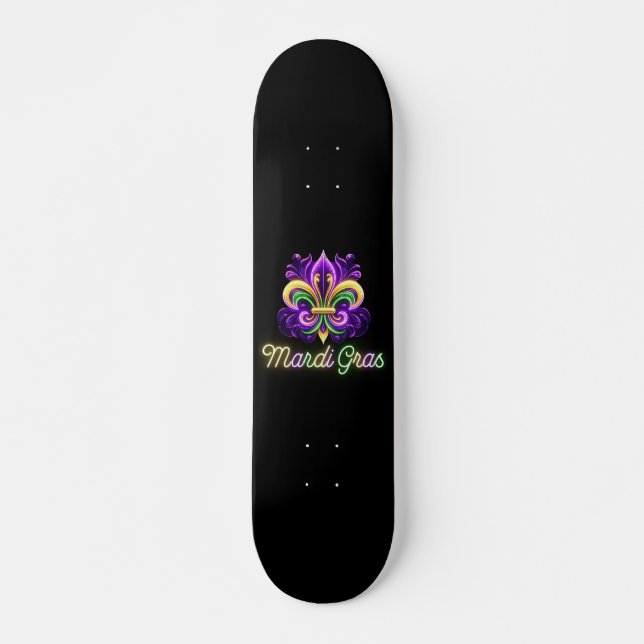 Lilie Neon Mardi Gras Skateboard (Vorne)