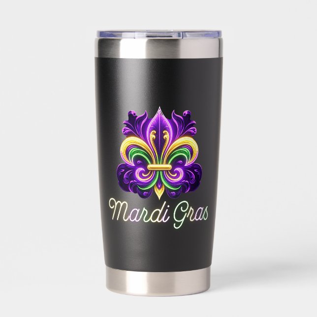 Lilie Neon Mardi Gras Thermobecher (Vorderseite)
