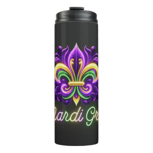 Lilie Neon Mardi Gras Thermosbecher