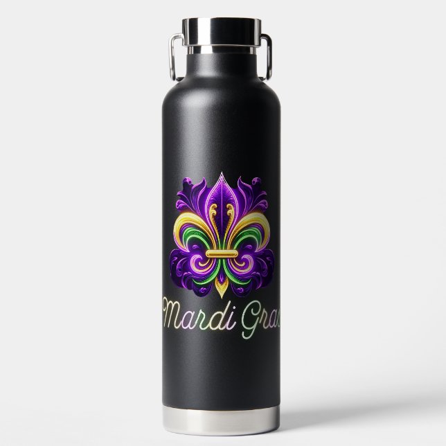 Lilie Neon Mardi Gras Trinkflasche (Vorderseite)