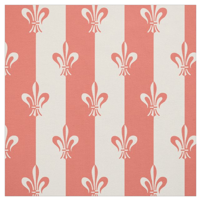 Lilie Off White & Terra Cotta Red Stoff (Muster)