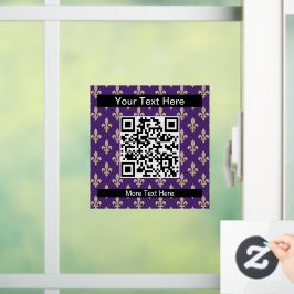 Lilie Pattern, Französisch, Royal, Cream, Lila Fensteraufkleber