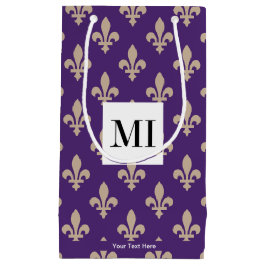 Lilie Pattern, Französisch, Royal, Cream, Lila Kleine Geschenktüte