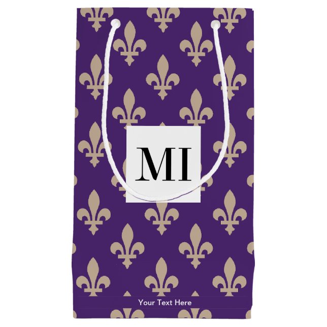 Lilie Pattern, Französisch, Royal, Cream, Lila Kleine Geschenktüte (Vorderseite)