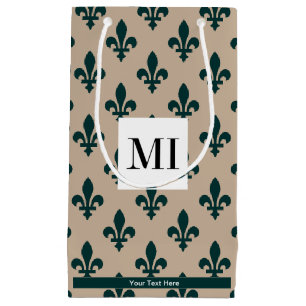 Lilie Pattern, Französisch, Royal, Green Kleine Geschenktüte