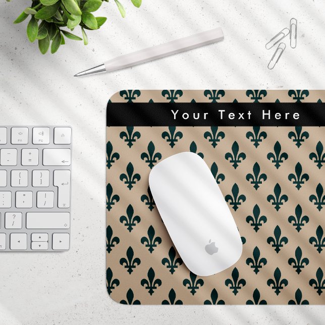 Lilie Pattern, Französisch, Royal, Green Mousepad (Von Creator hochgeladen)