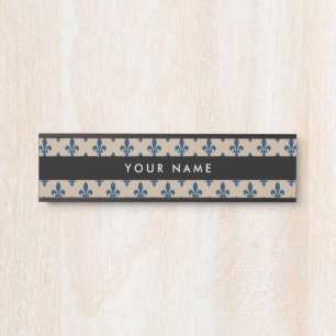 Lilie Pattern, Französisch, Royal, Navy Blue Türschild