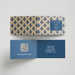 Lilie Pattern, Französisch, Royal, Navy Blue Visitenkarten