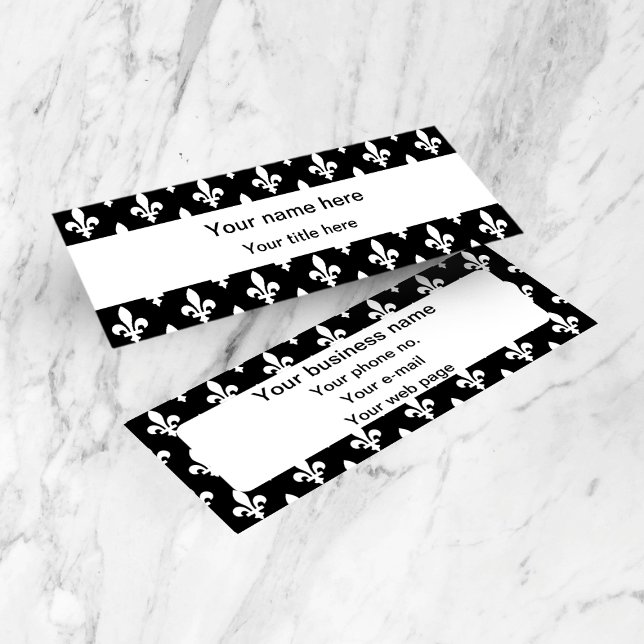 Lilie Pattern, Französisch, Royal, Weiß Mini Visitenkarte (Von Creator hochgeladen)