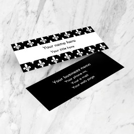 Lilie Pattern, Französisch, Royal, Weiß Mini Visitenkarte