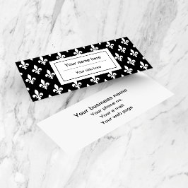 Lilie Pattern, Französisch, Royal, Weiß Mini Visitenkarte