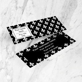 Lilie Pattern, Französisch, Royal, Weiß Mini Visitenkarte