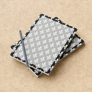 Lilie Pattern, Französisch, Royal, Weiß Notizblock