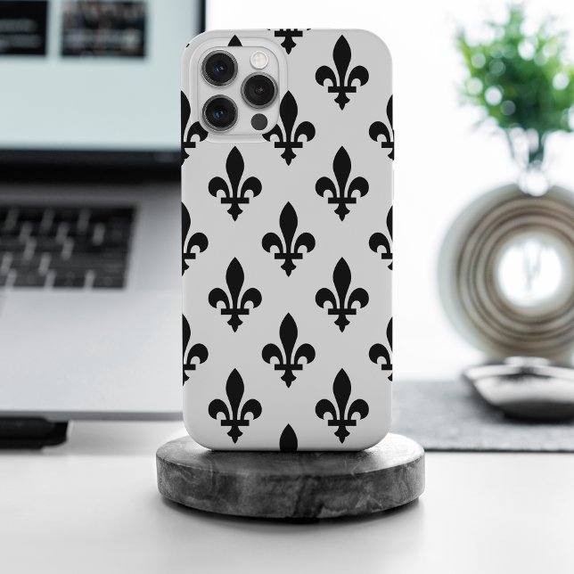 Lilie Pattern, Royal French, Black on White Case-Mate iPhone Hülle (Von Creator hochgeladen)