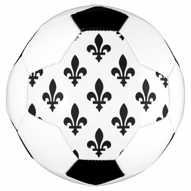 Lilie Pattern, Royal French, Black on White Fußball (Vorderseite)