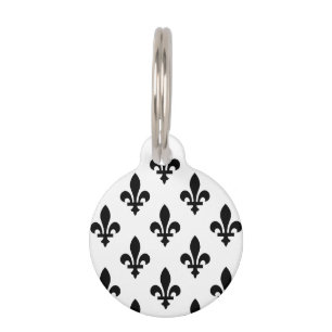 Lilie Pattern, Royal French, Black on White Haustiermarke
