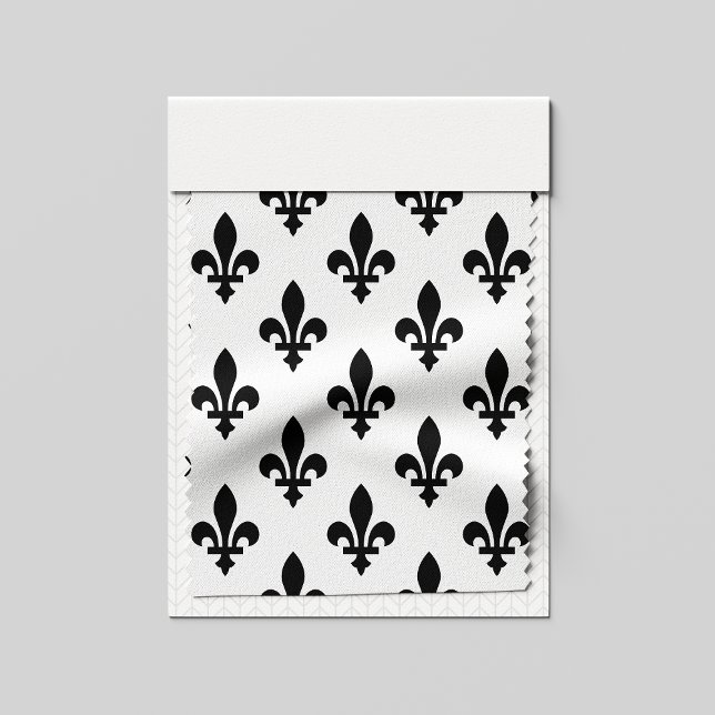 Lilie Pattern, Royal French, Black on White Stoff (Von Creator hochgeladen)