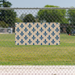 Lilie Pattern, Royal French Blue on Cream Banner