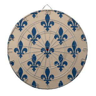 Lilie Pattern, Royal French Blue on Cream Dartscheibe