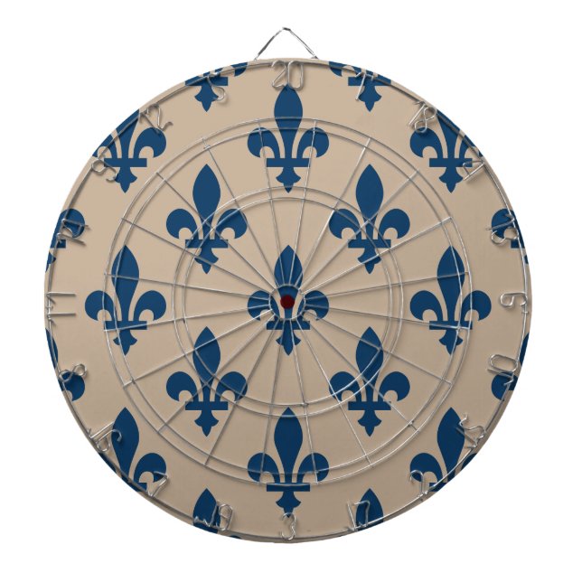 Lilie Pattern, Royal French Blue on Cream Dartscheibe (vorne)