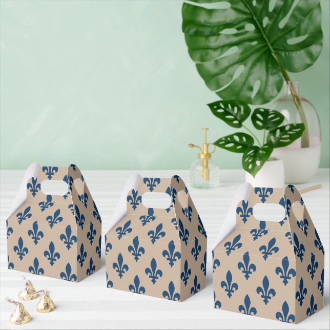 Lilie Pattern, Royal French Blue on Cream Geschenkschachtel (Zahlreiche)