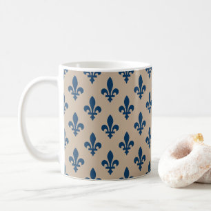 Lilie Pattern, Royal French Blue on Cream Kaffeetasse