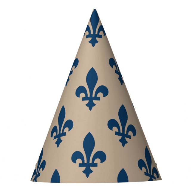 Lilie Pattern, Royal French Blue on Cream Partyhütchen (Vorderseite)