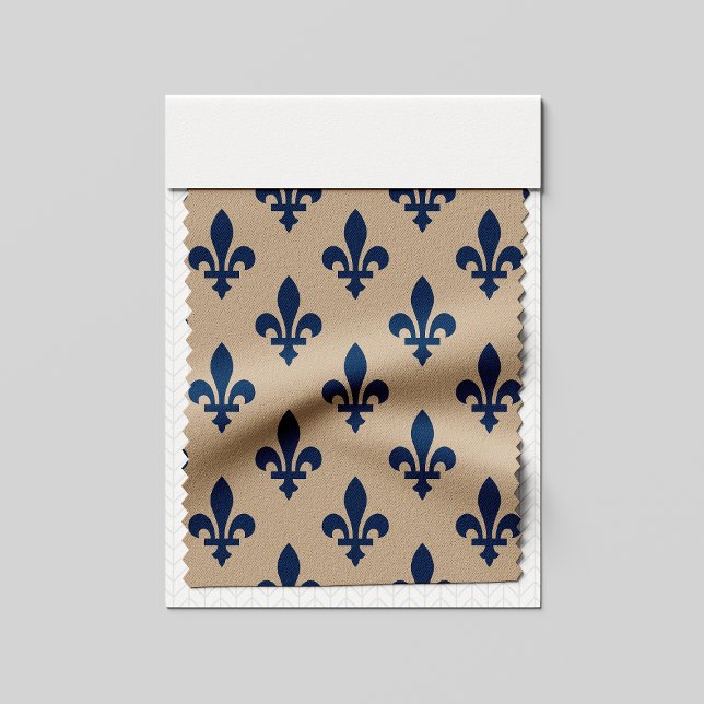 Lilie Pattern, Royal French Blue on Cream Stoff (Von Creator hochgeladen)