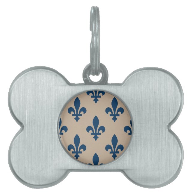 Lilie Pattern, Royal French Blue on Cream Tiermarke (Vorderseite)