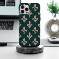 Lilie Pattern, Royal French Cream on Green