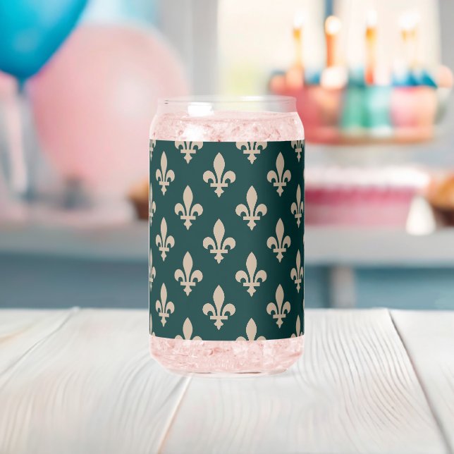 Lilie Pattern, Royal French Cream on Green Dosenglas (Insitu (Baby Party))