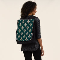 Lilie Pattern, Royal French Cream on Green
