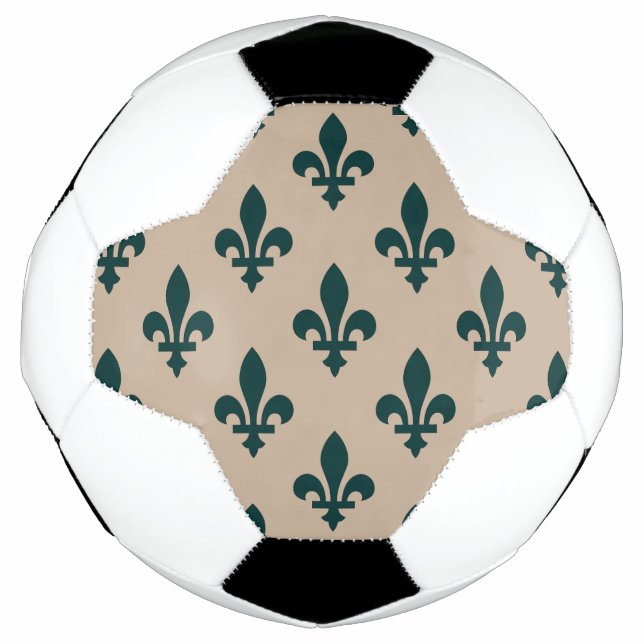 Lilie Pattern, Royal French Green on Cream Fußball (Vorderseite)