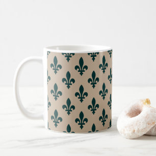 Lilie Pattern, Royal French Green on Cream Kaffeetasse
