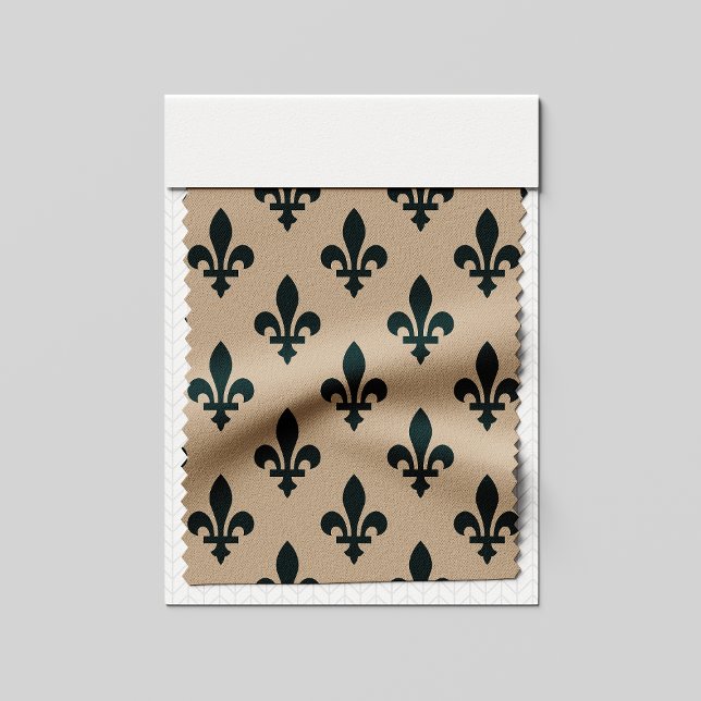 Lilie Pattern, Royal French Green on Cream Stoff (Von Creator hochgeladen)
