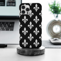 Lilie Pattern, Royal French, White on Black
