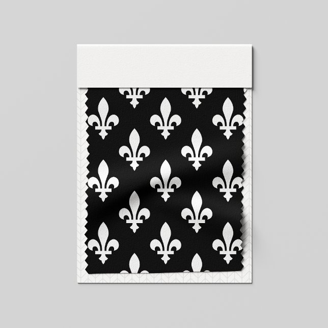 Lilie Pattern, Royal French, White on Black Stoff (Von Creator hochgeladen)