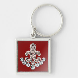 Lilie-Perlen Schlüsselanhänger