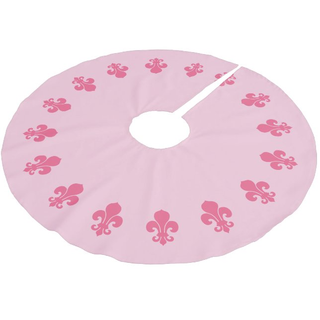 Lilie Pink Brushed Polyester Tree Skirt Weihnachtsbaumdecke (Schrägansicht)