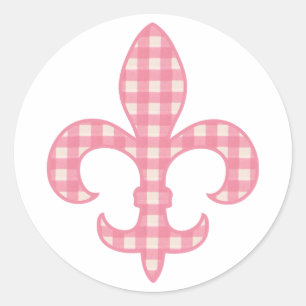 Lilie Pink Gingham Aufkleber