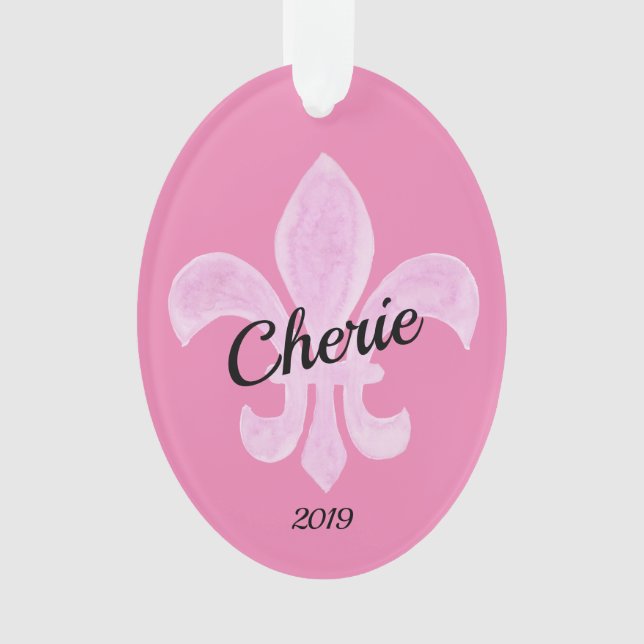 Lilie Pink Personalisiert Ornament (Vorderseite)