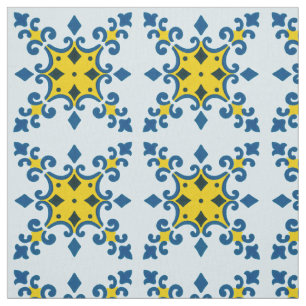 Lilie portugiesisch Azulejo Diamond Shape Stoff