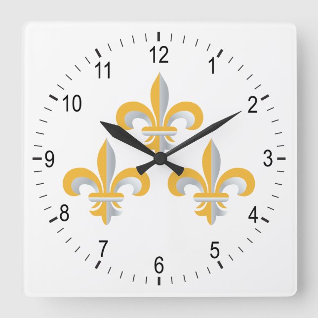 Lilie Quadratische Wanduhr (Vorderseite)