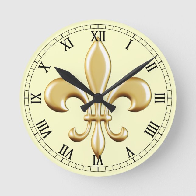 Lilie Runde Wanduhr (Vorderseite)