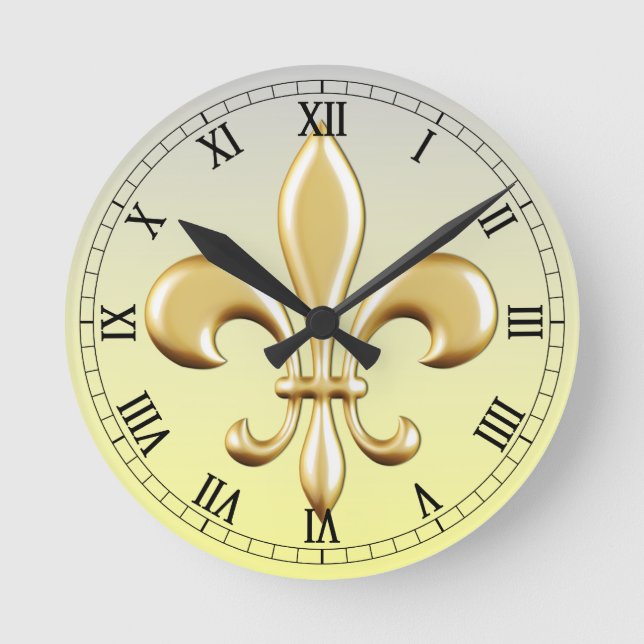 Lilie Runde Wanduhr (Vorderseite)