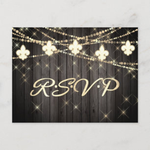 Lilie Rustikale Lichter Boho Wedding RSVP Einladungspostkarte